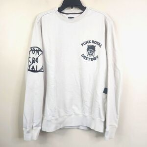Punk Royal Mens Double Sided Embossed Long Sleeve Crewneck Sweatshirt Large